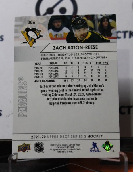 2021-22 UPPER DECK ZACH ASTON-REESE # 386 PITTSBURGH PENGUINS NHL HOCKEY TRADING CARD