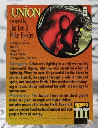 UNION # 6 NON-SPORT IMAGE COMICS/WIZARD MAGAZINE PROMO CARD (CHROME) 1993