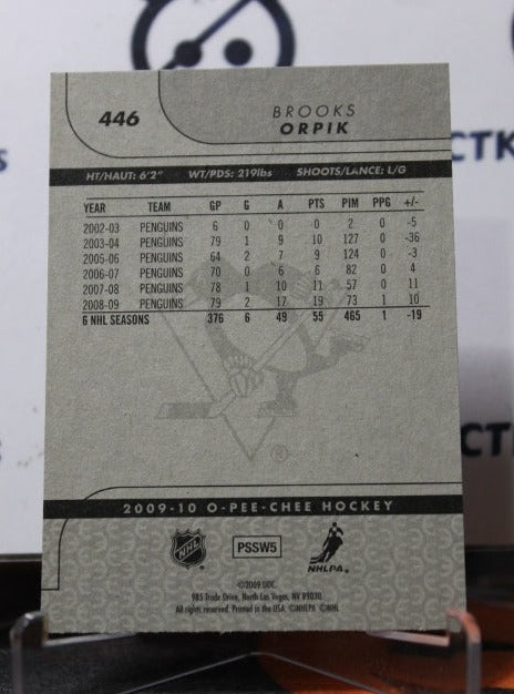 2009-10 O-PEE-CHEE BROOKS ORPIK # 446 PITTSBURGH PENGUINS NHL HOCKEY CARD