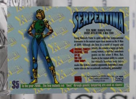 SERPENTINA # S5 X-MEN 2099 MARVEL MASTERPIECES NM SUPER HEROES NON-SPORT TRADING CARD SKYBOX 1993