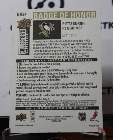2009-10 O-PEE-CHEE BADGE OF HONOR # BH24 PITTSBURGH PENGUINS NHL HOCKEY CARD