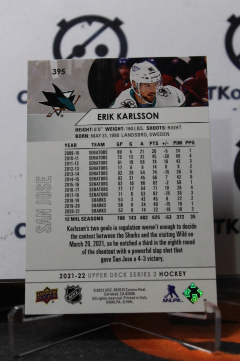 2021-22 UPPER DECK ERIK KARLSSON # 395 SAN JOSE SHARKS HOCKEY CARD