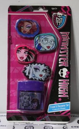 MONSTER HIGH ERASER & SHARPENER SET UNOPENED 2013