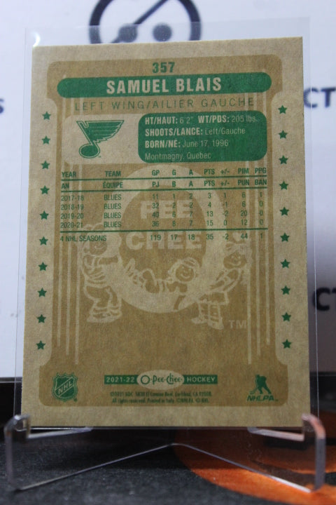2021-22 O-PEE CHEE SAMUEL BLAIS # 357 RETRO ST. LOUIS BLUES NHL HOCKEY CARD