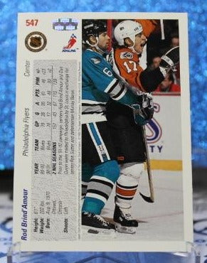 ROD BRIND'AMOUR # 547 UPPER DECK 1990-91 PHILADELPHIA FLYERS NHL HOCKEY TRADING CARD