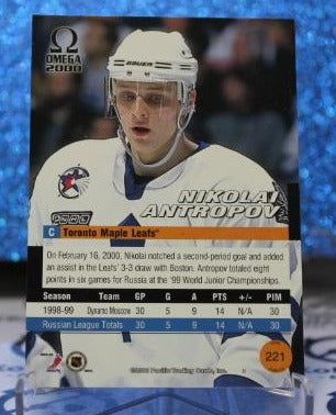 NIKOLLAI ANTROPOV # 221 ROOKIE 1998-99 PACIFIC TORONTO MAPLE LEAFS NHL HOCKEY TRADING CARD