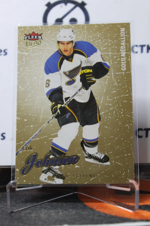 2008-09 FLEER ULTRA ERIK JOHNSON # 190 ST. LOUIS BLUES HOCKEY CARD