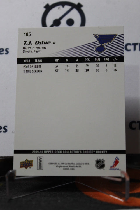 2009-10 UPPER DECK T.J. OSHIES # 105 CHOICE RESERVE ST. LOUIS BLUES HOCKEY CARD