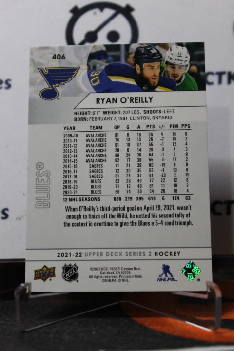 2021-22 UPPER DECK RYAN O'REILLY # 406 ST. LOUIS BLUES HOCKEY CARD