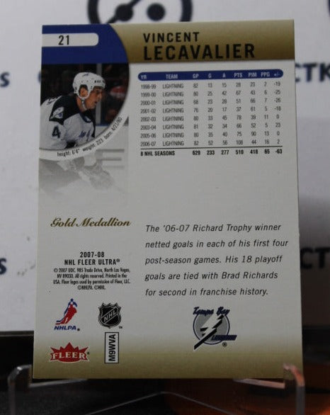 2007-08 FLEER ULTRA VINCENT LECAVALIER # 21 TAMPA BAY LIGHTNING NHL HOCKEY CARD