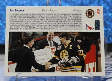 RAY BOURQUE # 633 UPPER DECK 1991-92 BOSTON BRUINS NHL HOCKEY TRADING CARD