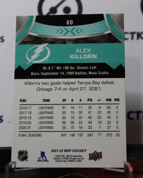 2021-22 UPPER DECK MVP ALEX KILLORN # 80 TAMPA BAY LIGHTNING HOCKEY CARD