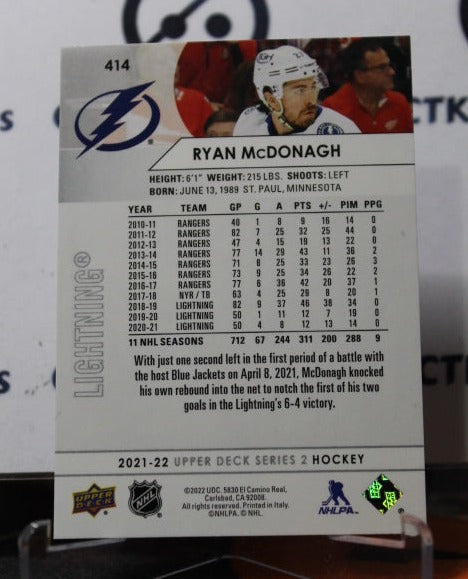 2021-22 UPPER DECK RYAN McDONAGH # 414 TAMPA BAY LIGHTNING HOCKEY CARD
