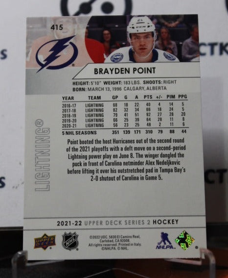 2021-22 UPPER DECK BRAYDEN POINT # 415 TAMPA BAY LIGHTNING HOCKEY CARD