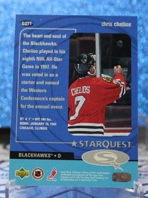 CHRIS CHELIOS # SQ11 STAR QUEST UPPER DECK 1997 CHICAGO BLACKHAWKS NHL HOCKEY TRADING CARD