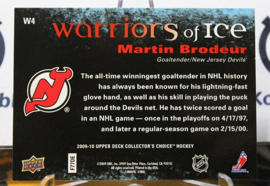 2009-10 UPPER DECK MARTIN BRODEUR # W4 WARRIORS OF ICE NEW JERSEY DEVILS NHL HOCKEY TRADING CARD