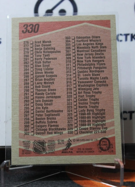1989-90 O-PEE-CHEE CHECLIST # 330 NHL HOCKEY CARD