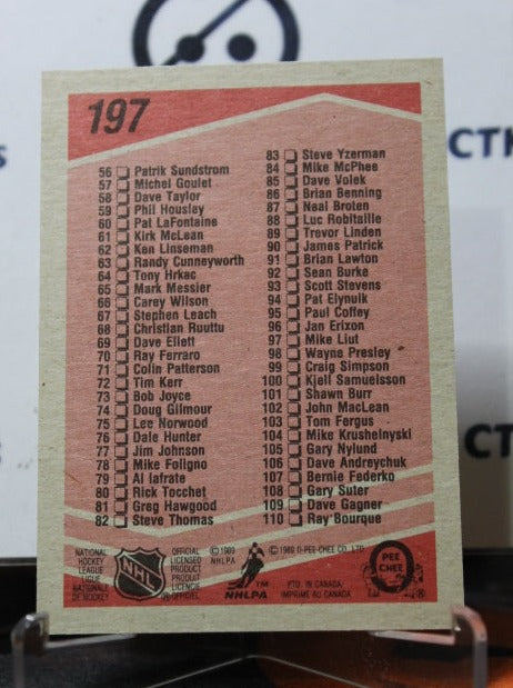 1989-90 O-PEE-CHEE CHECLIST # 197 NHL HOCKEY CARD