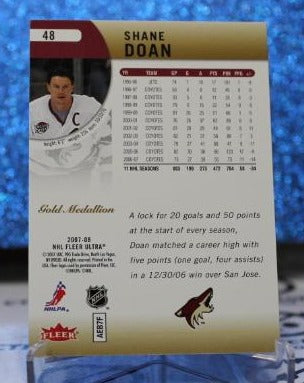 SHANE DOAN # 48 FLEER ULTRA 2007-08 ARIZONA COYOTES NHL HOCKEY TRADING CARD