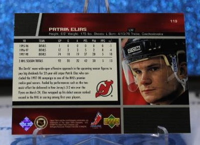 PATRIK ELIAS # 119 GOLD UPPER DECK 1998-99 NEW JERSEY DEVILS NHL HOCKEY TRADING CARD