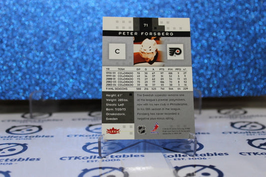 PETER FORSBERG # 71 HOT PROSPECTS FLEER ULTRA 2005-06 PHILADELPHIA FLYERS NHL HOCKEY TRADING CARD