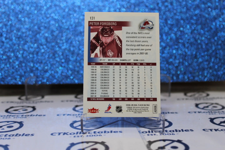 PETER FORSBERG # 131 FLEER ULTRA 2008-09 COLORADO AVALANCHE NHL HOCKEY TRADING CARD