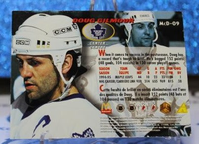 DOUG GILMOUR # McD-09 McDOMALD'S PINNACLE 1995-96 TORONTO MAPLE LEAFS NHL HOCKEY TRADING CARD