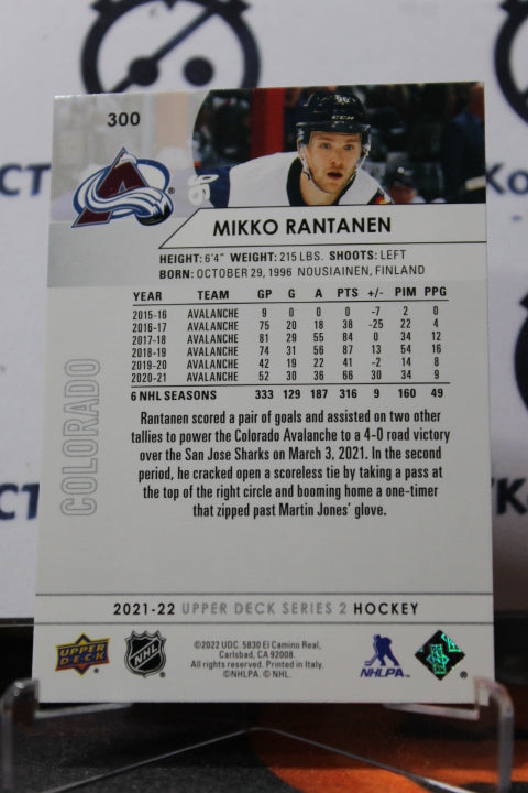 2021-22 UPPER DECK MIKKO RANTANEN # 300 COLORADO AVALANCHE NHL HOCKEY TRADING CARD
