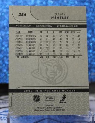 DANY HEATLEY # 356 O-PEE CHEE 2009-10 OTTAWA SENATORS NHL HOCKEY TRADING CARD