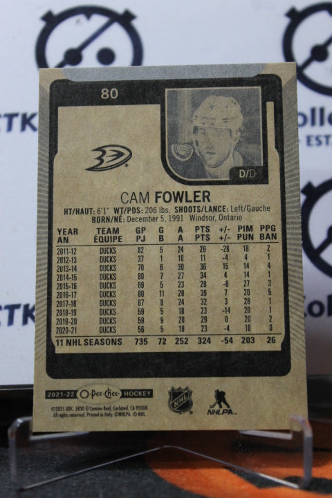 2021-22 O-PEE-CHEE CAM FOWLER # 80 ANAHEIM DUCKS NHL HOCKEY CARD