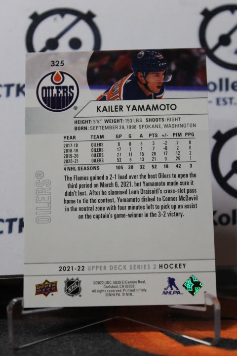 2021-22 UPPER DECK KAILER YAMAMOTO # 325 EDMONTON OILERS HOCKEY CARD