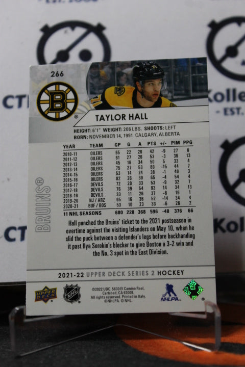 2021-22 UPPER DECK TAYLOR HALL # 266 BOSTON BRUINS HOCKEY CARD