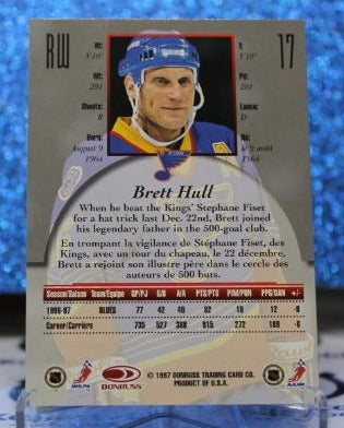 BRETT HULL # 17 DONRUSS CANADIAN ICE 1997-98 ST. LOUIS BLUES NHL HOCKEY TRADING CARD