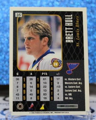 BRETT HULL # 35 SUMMIT PINNACLE 1996-97 ST. LOUIS BLUES NHL HOCKEY TRADING CARD