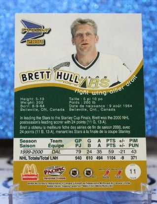 BRETT HULL # 11 PACIFIC McDONALD'S 2000-01 DALLAS STARS NHL HOCKEY TRADING CARD