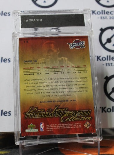 2003-04 UPPER DECK REDEMPTION LEBRON JAMES # 14 ROOKIE BASKETBALL CARD 1ST GRADED 10 GEM MINT
