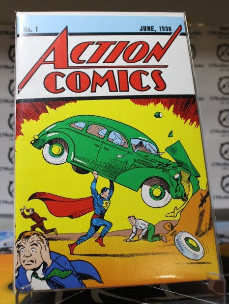 ACTION COMICS # 1 SUPERMAN DC COMICS FACSIMILE EDITION (REPRINT) LOOT CRATE COA 2017