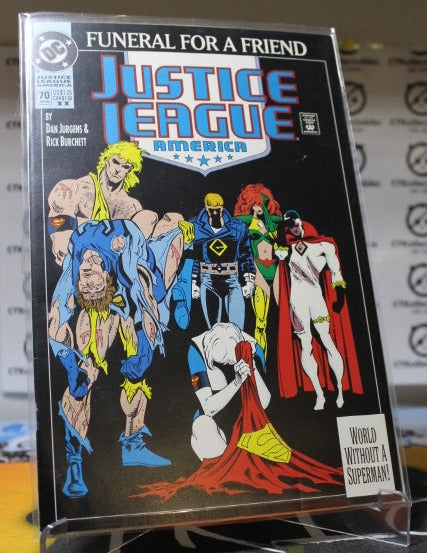 JUSTICE LEAGUE AMERICA # 70 DEATH OF SUPERMAN DC FUNERAL FOR A FRIEND COMIC BOOK 1993