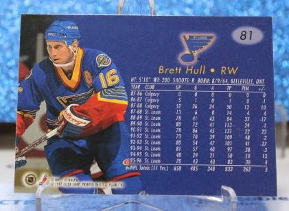 BRETT HULL # 81 FLAIR ALL STAR 1996-97 ST. LOUIS BLUES NHL HOCKEY TRADING CARD