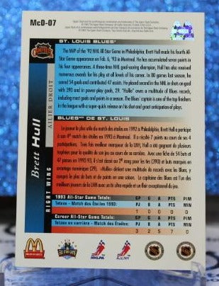 BRETT HULL # McD-07 McDONALD'S UPPER DECK 1993-94 ST. LOUIS BLUES NHL HOCKEY TRADING CARD