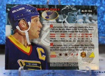 BRETT HULL # McD-06 McDONALD'S PINNACLE 1996-97 ST. LOUIS BLUES NHL HOCKEY TRADING CARD