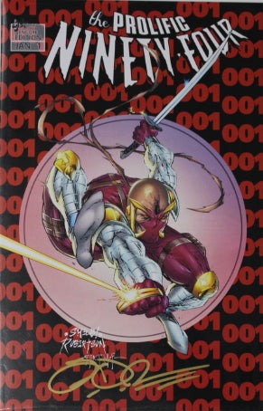 THE PROLIFIC NINETY-FOUR # 001 VARIANT EDITION SIGNED Shelby Robertson COVER HOMAGE SPIDER-MAN 300 COVER AMERICAN DISCHORD COMIC BOOK 2017