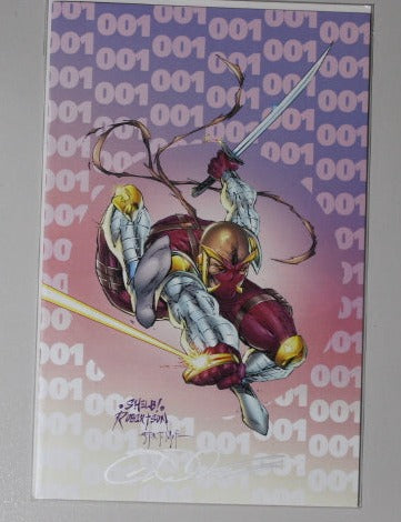 THE PROLIFIC NINETY-FOUR # 001 VARIANT EDITION VIRGIN SIGNED Shelby Robertson COVER HOMAGE SPIDER-MAN 300 COVER AMERICAN DISCHORD COMIC BOOK 2017