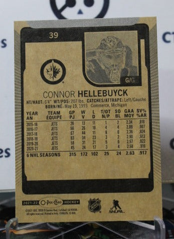 2021-22 O-PEE CHEE CONNOR HELLEBUYCK # 39 WINNIPEG JETS HOCKEY CARD