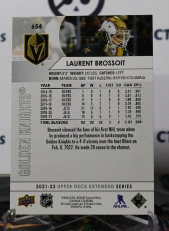 2021-22 UPPER DECK LAURENT BROSSOIT # 654 NHL GOLDEN KNIGHTS HOCKEY CARD