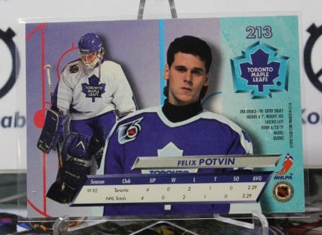 1992-93 FLEER ULTRA FELIX POTVIN # 213 ROOKIE TORONTO MAPLE LEAFS NHL HOCKEY CARD
