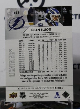 2021-22 UPPER DECK BRIAN ELLIOTT # 638 TAMPA BAY LIGHTNING NHL HOCKEY CARD