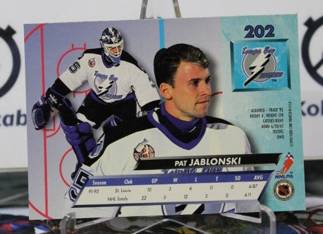 1992-93 FLEER ULTRA PAT JABLONSKI # 202 TAMPA BAY LIGHTNING NHL HOCKEY CARD