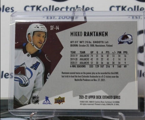 2021-22 UPPER DECK MIKKO RANTANEN # SF-14 SP FINITE 0517/2999 COLORADO AVALANCHE NHL HOCKEY TRADING CARD
