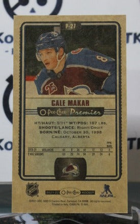 2021-22 O-PEE-CHEE PREMIER CALE MAKAR # P-27 TALLBOYS COLORADO AVALANCHE NHL HOCKEY TRADING CARD